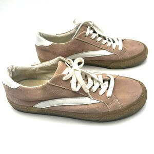 MADEWELL | Women's 10 Pink Suede Chunky Glitter Sidewalk Low-Top Sneakers Shoes